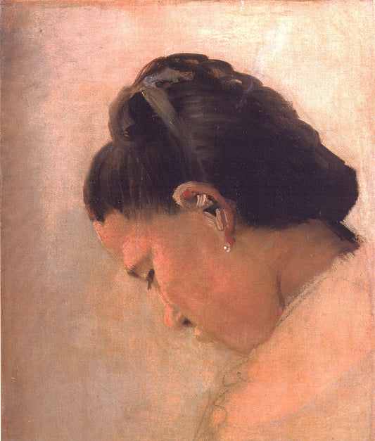 Reproduction du tableau « Tête de jeune fille - Georges Seurat » par Alpha Reproduction en peinture à l’huile
