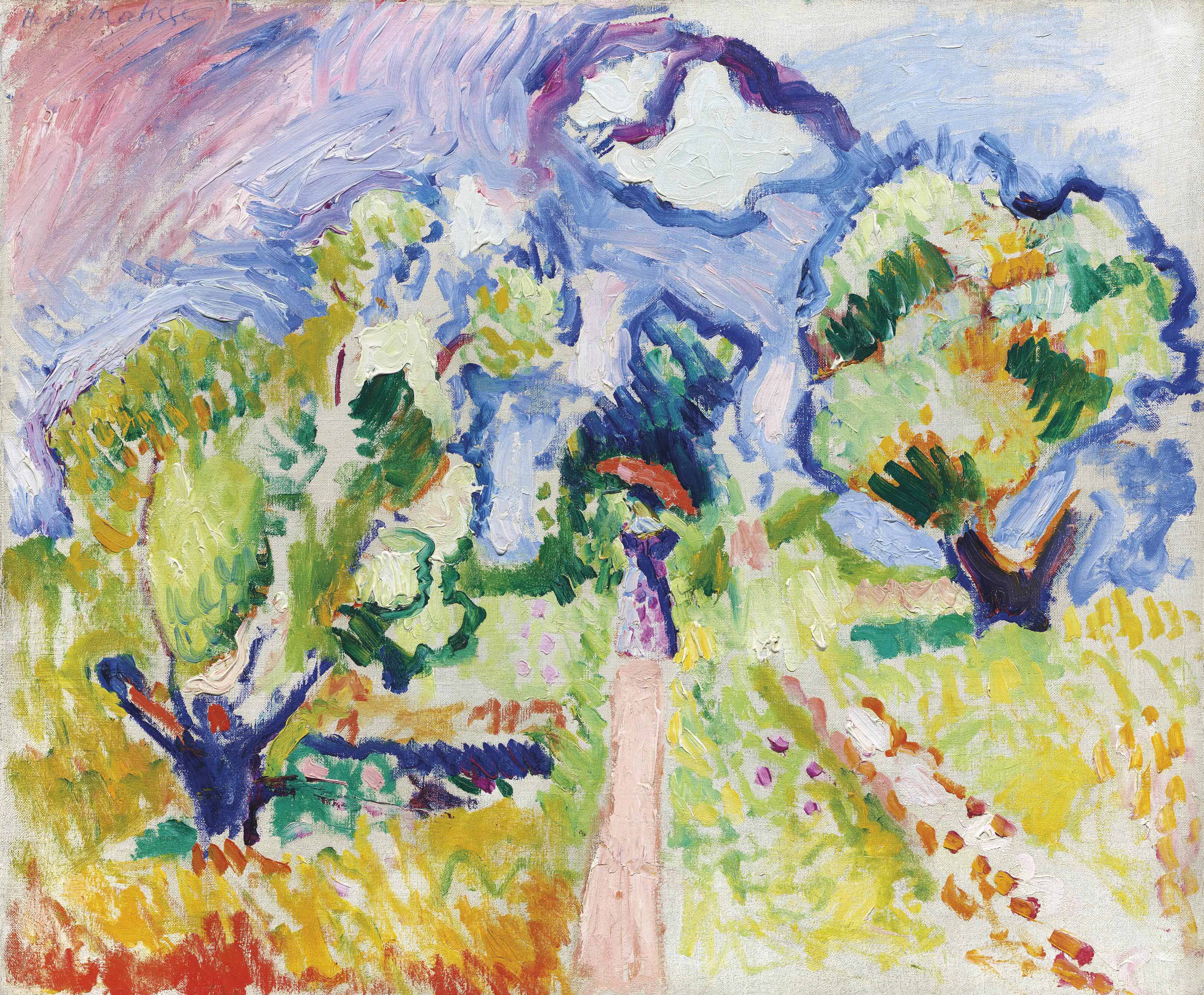 Reproduction du tableau « Promenade dans les oliviers - Henri Matisse » par Alpha Reproduction en peinture à l’huile