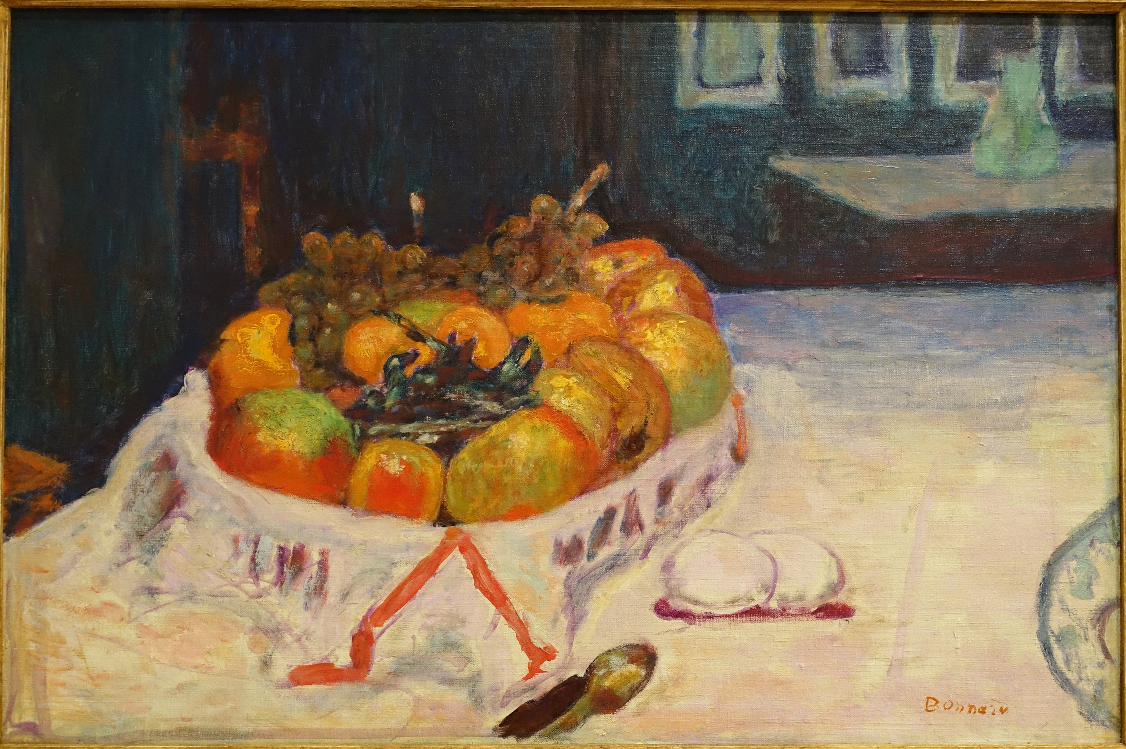 Reproduction du tableau « Nature morte au panier de fruits - Pierre Bonnard » par Alpha Reproduction en peinture à l’huile
