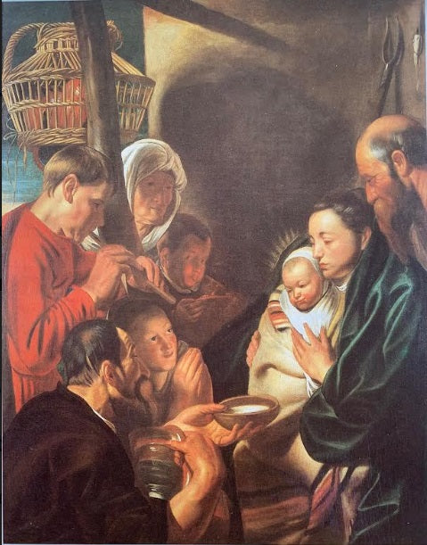 Adoration des bergers avec une flûte - Jacob Jordaens1