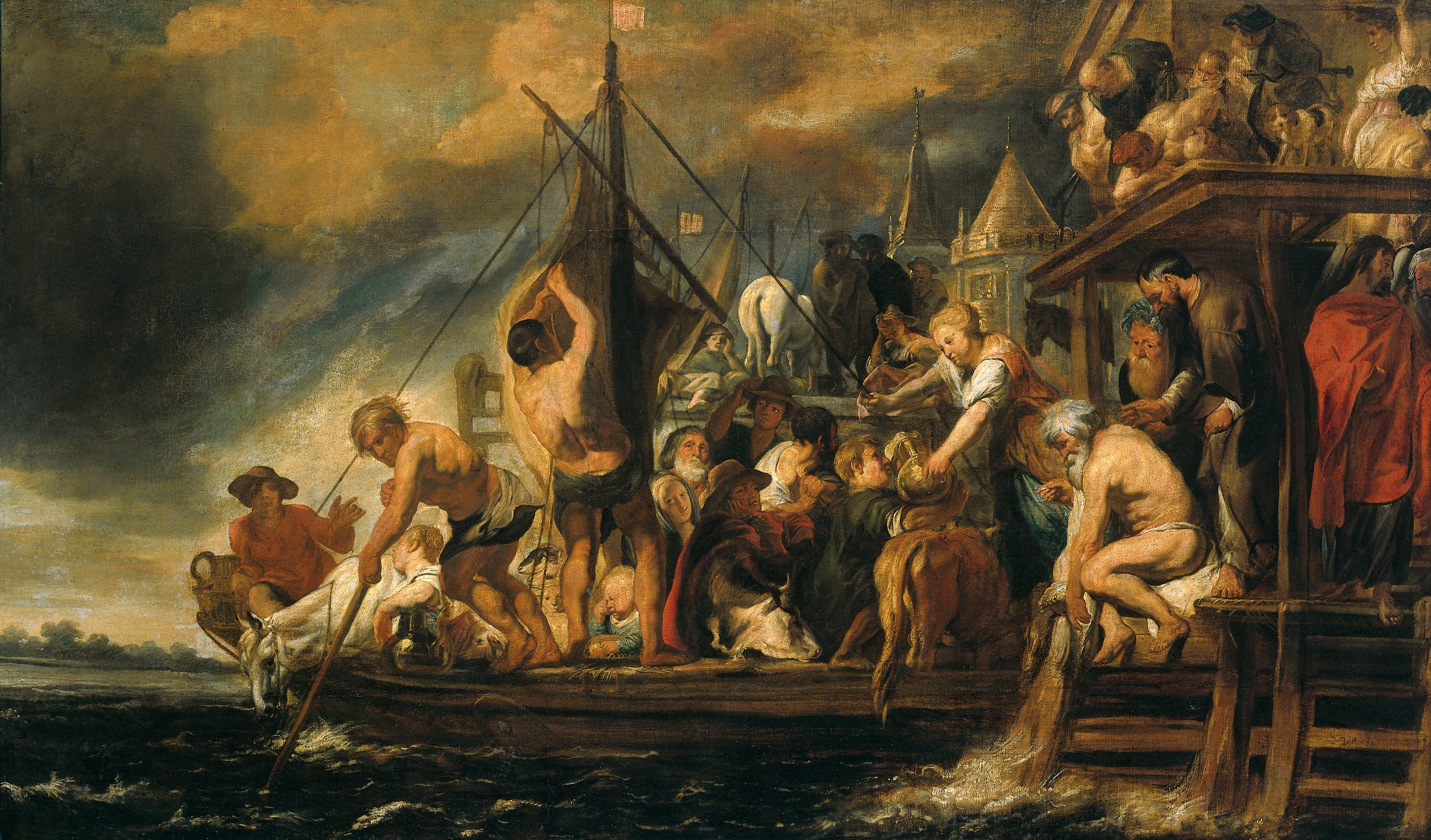 Le statère dans la bouche du poisson. (Ev. Matthieu, chap. 17, verset 27) - Jacob Jordaens