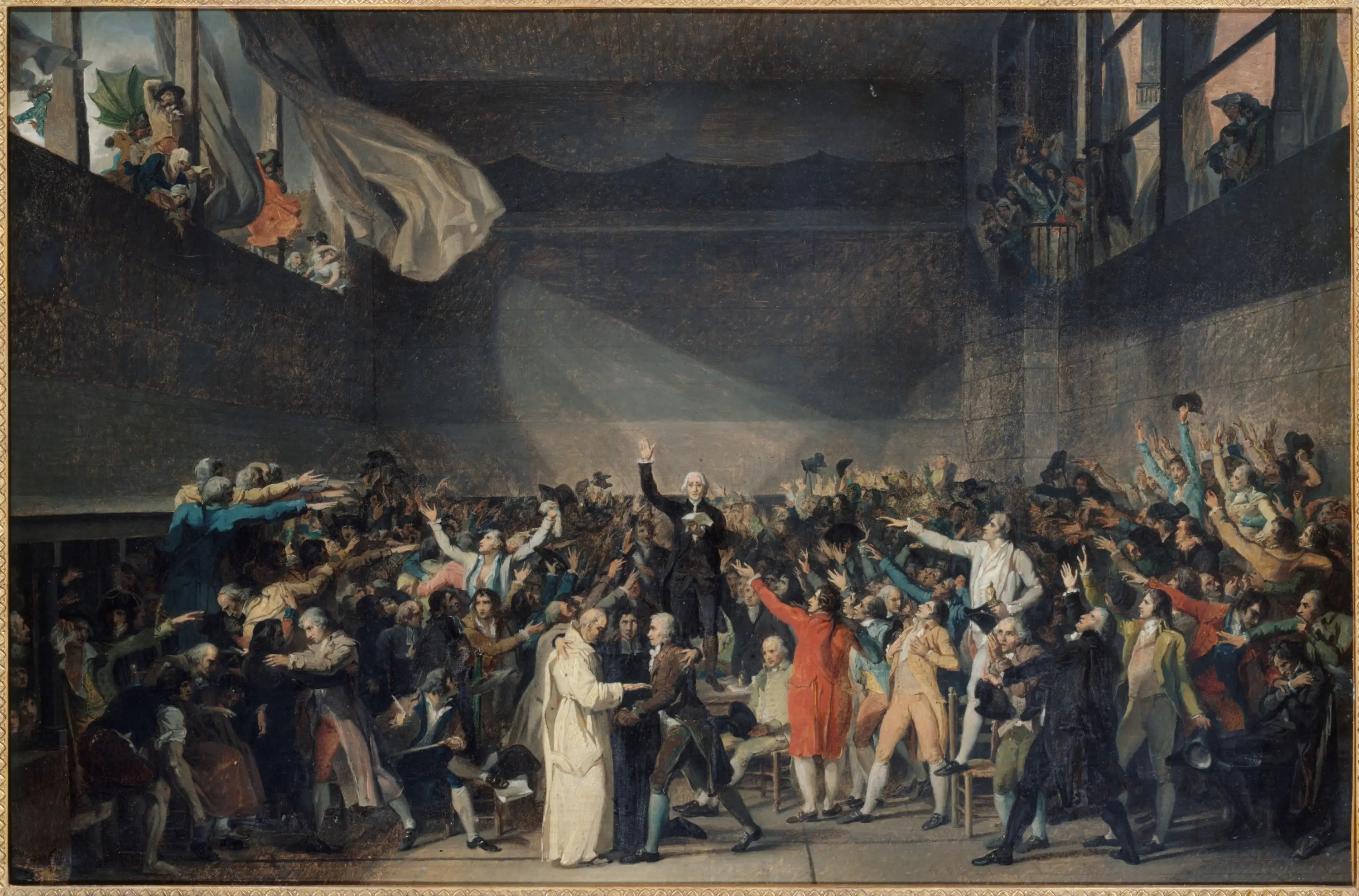 Reproduction du tableau « Serment du Jeu de paume, le 20 juin 1789 - Jacques-Louis David » par Alpha Reproduction en peinture à l’huile