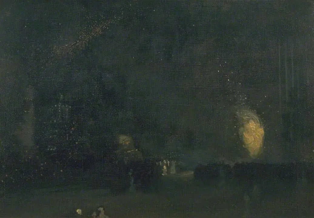 Reproduction du tableau « Nocturne : Noir et Or - La Roue de Feu - James Abbott McNeill Whistler » par Alpha Reproduction en peinture à l’huile