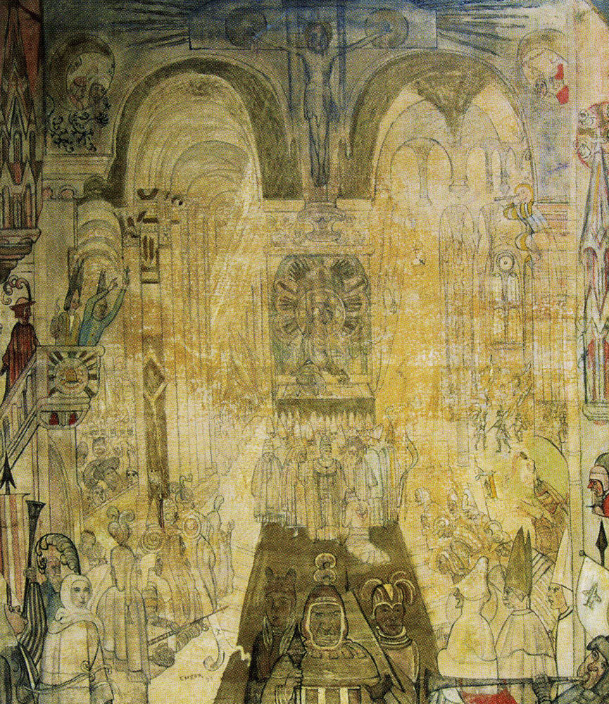 Penitent Troopers in a Cathedral - James Ensor
