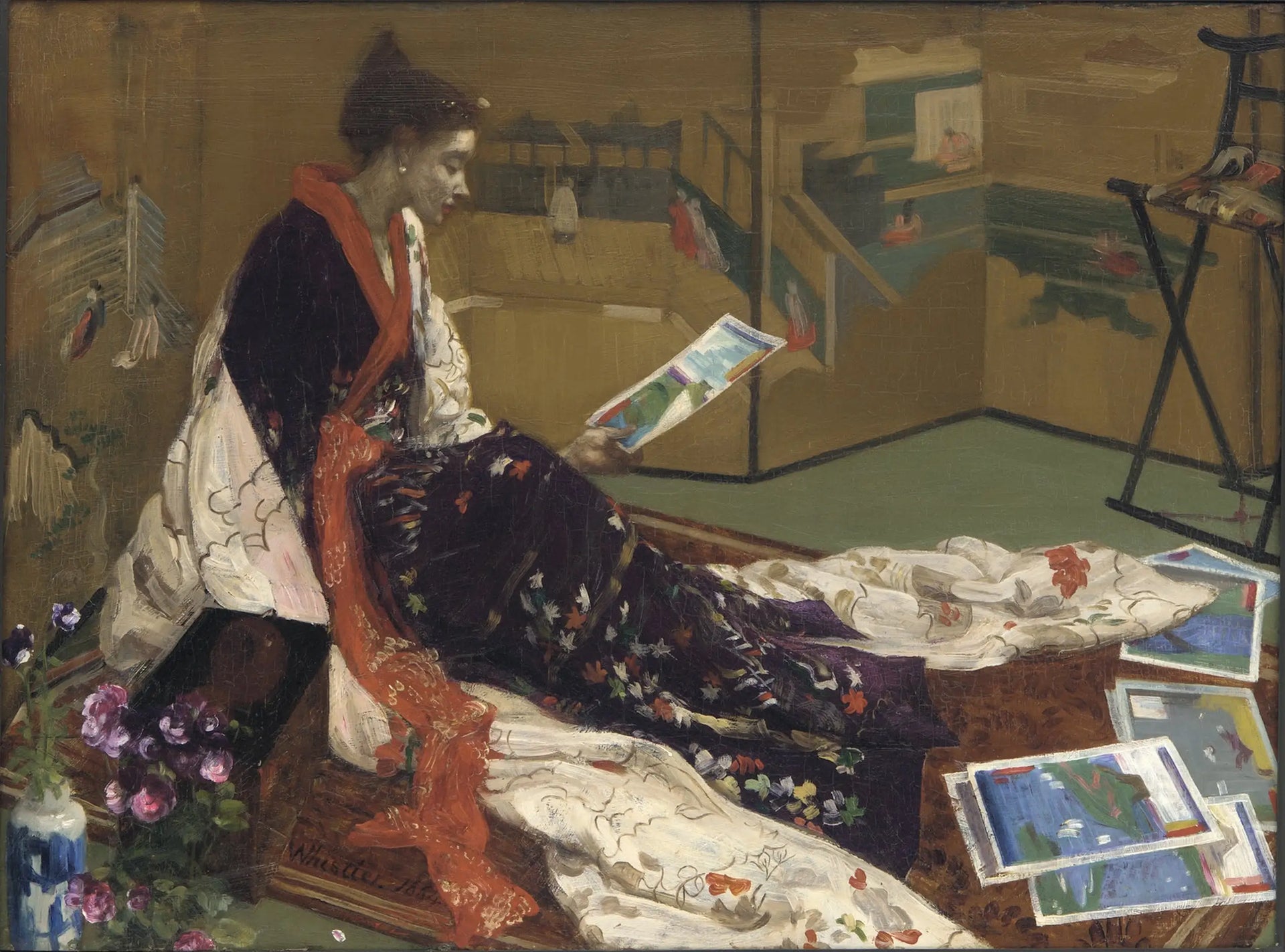 Caprice en violet et or : L'Écran d'or - James Abbott McNeill Whistler image 1 reproduction artisanale de tableau
