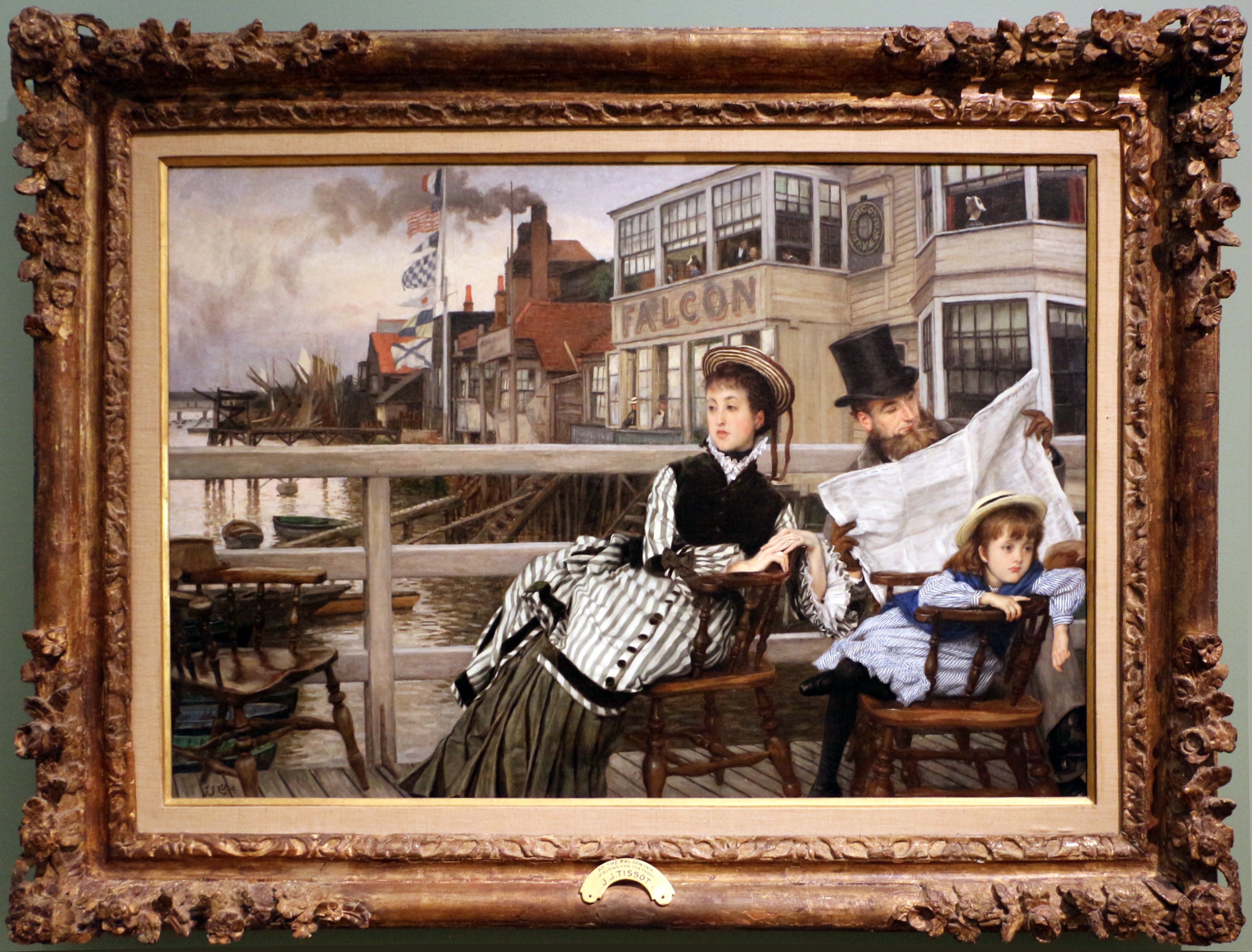 En attendant le ferry à la taverne Falcon - James Tissot