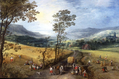 Paysage d'été avec moissonneuses - Jan Brueghel l'Ancien