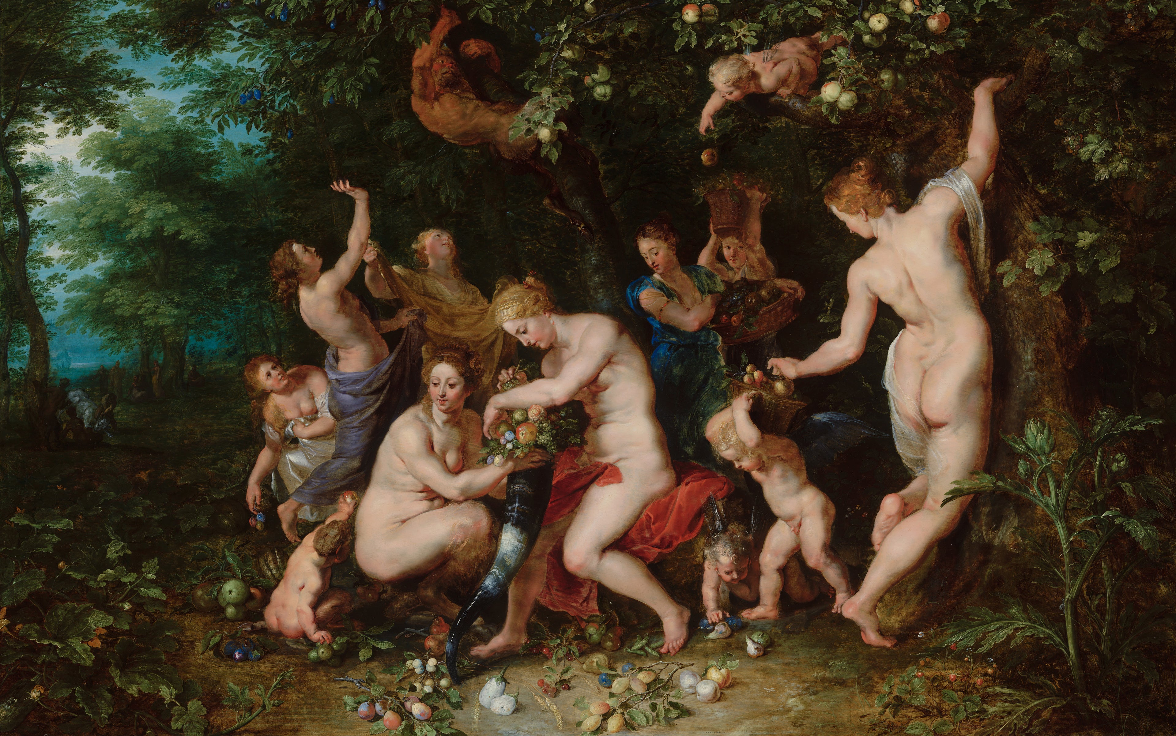 Nymphes remplissant la corne d'abondance - Peter Paul Rubens