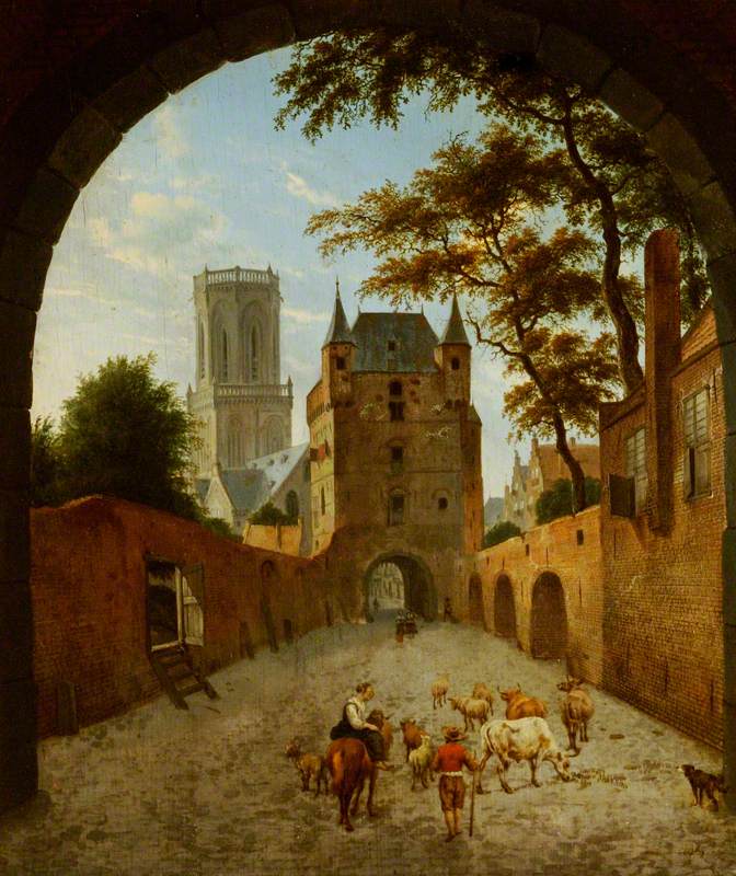 Emmerich : Vue à travers une porte du Waterpoort - Adriaen van de Velde