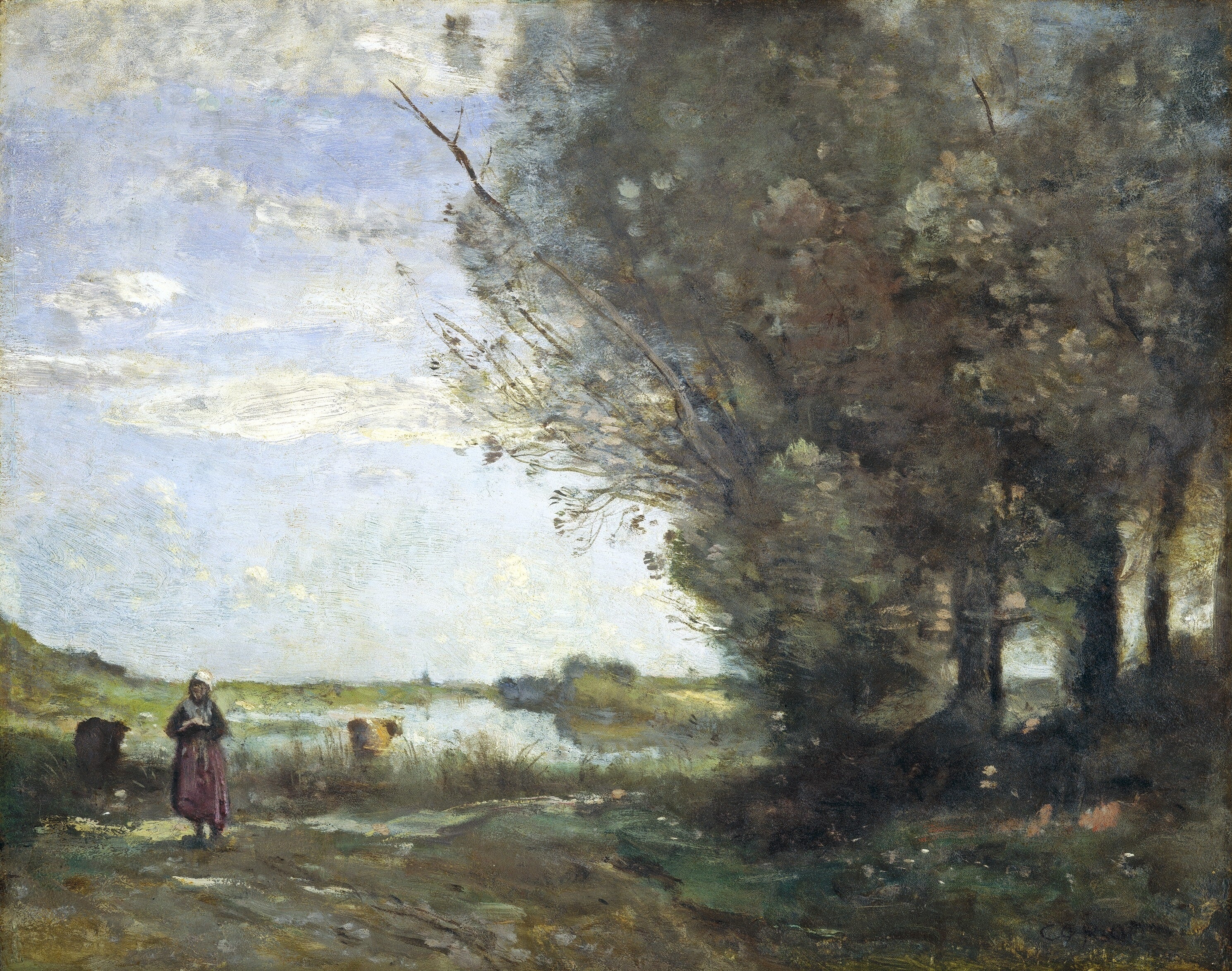 Vue d'une rivière - Jean-Baptiste Camille Corot