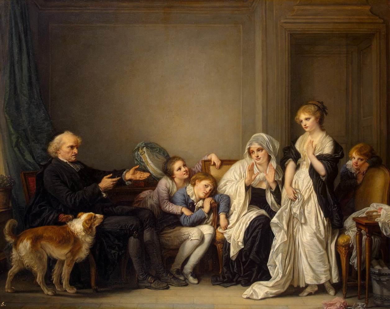 La veuve et son prêtre - Jean-Baptiste Greuze