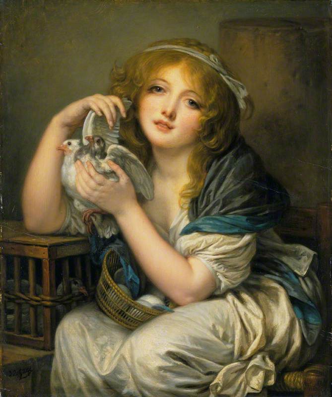Fille aux colombes - Jean-Baptiste Greuze