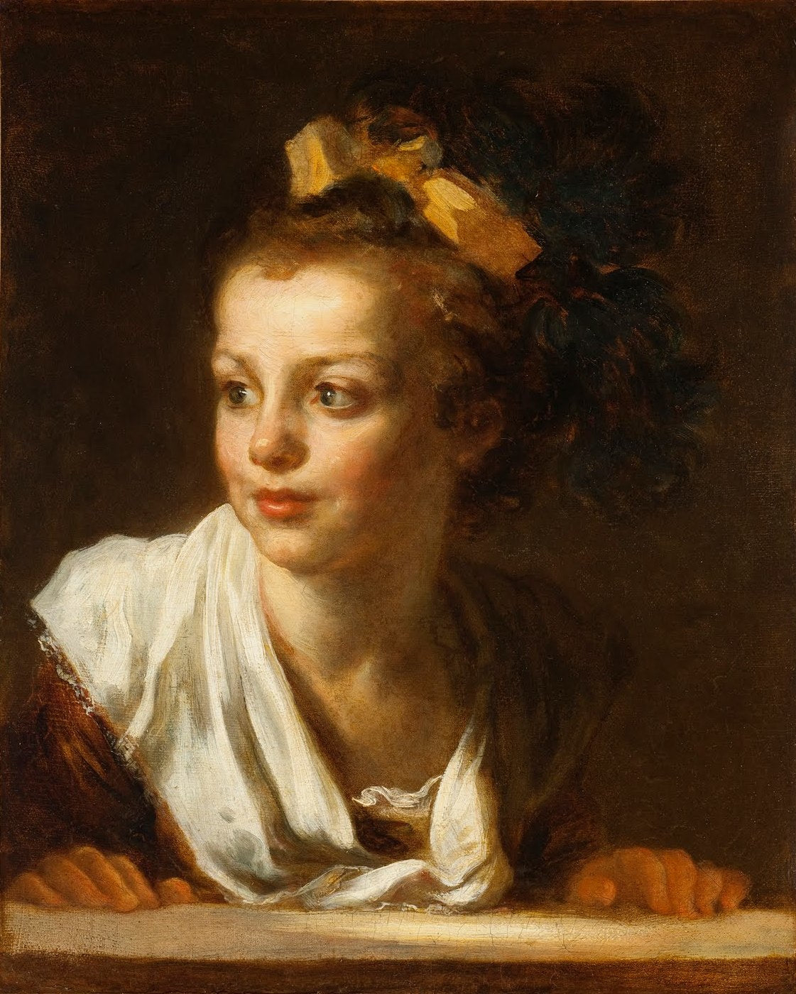 Jeune fille appuyée sur le rebord d'une fenêtre - Jean-Honoré Fragonard
