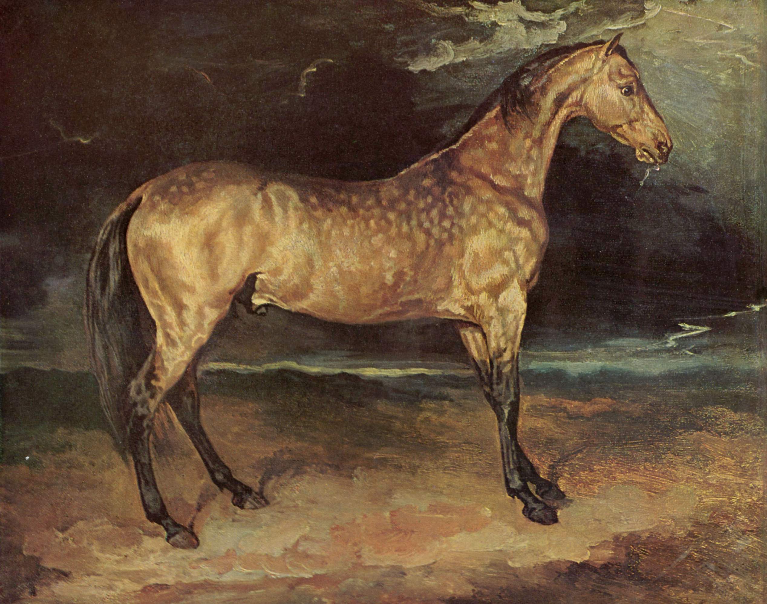 Reproduction du tableau « Cheval effrayé par l'orage - Théodore Géricault » par Alpha Reproduction en peinture à l’huile