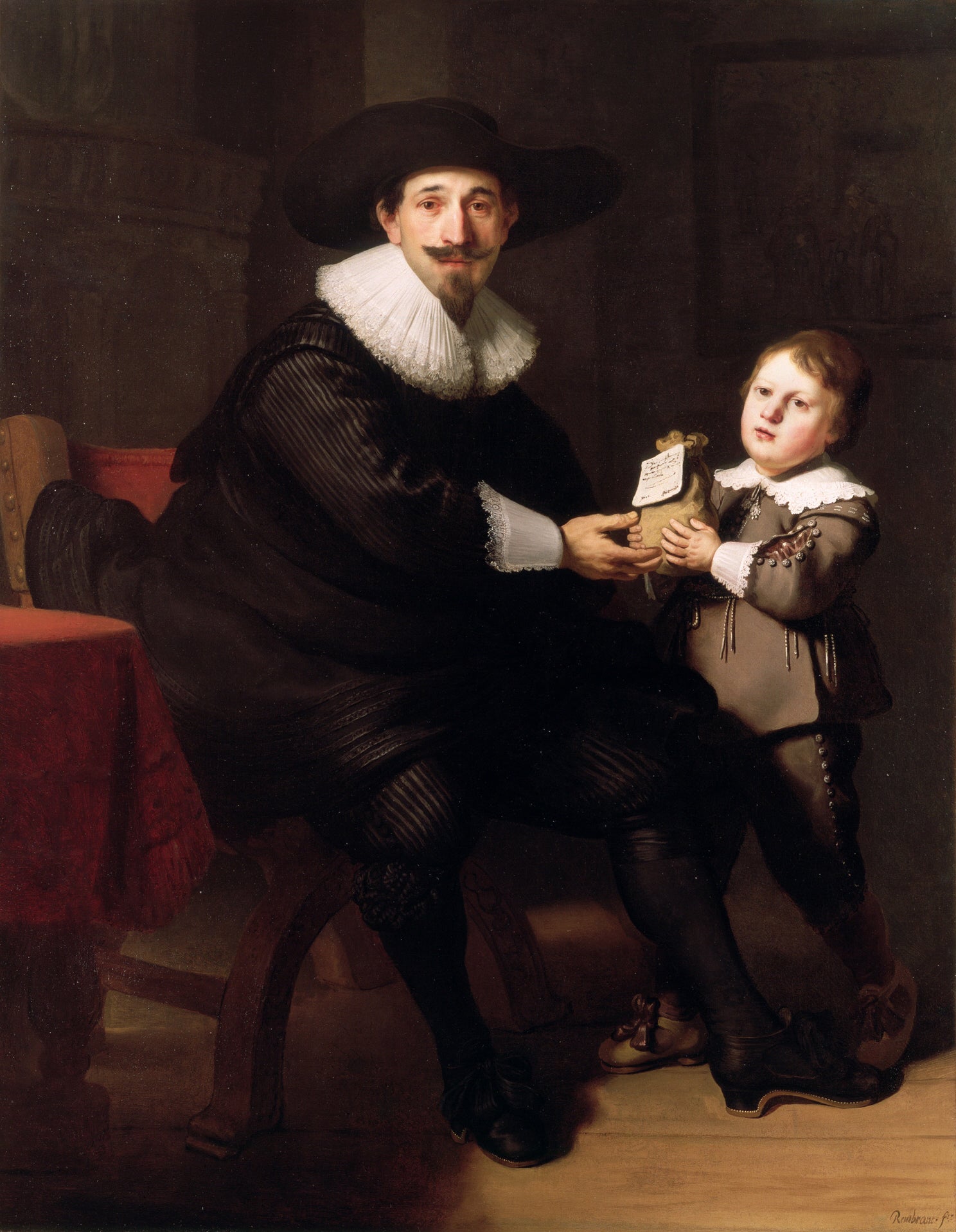 Reproduction du tableau « Portraits de Jean Pellicorne et de son fils Casper - Rembrandt » par Alpha Reproduction en peinture à l’huile
