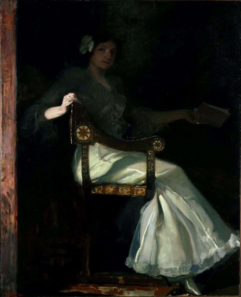 Reproduction du tableau « Señora de Sorolla en blanc - Joaquín Sorolla » par Alpha Reproduction en peinture à l’huile