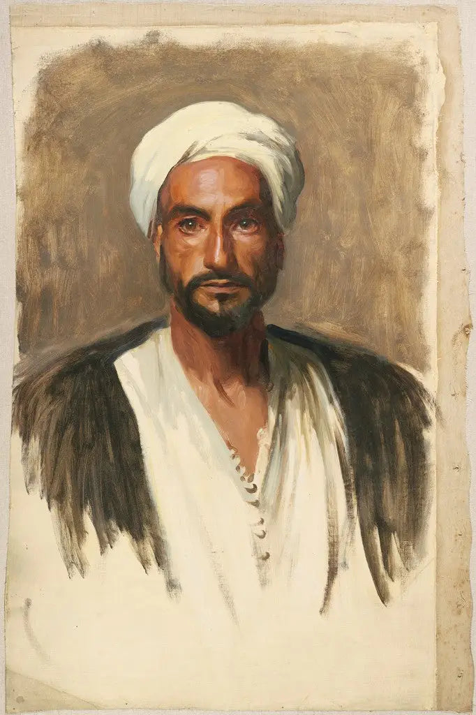 Reproduction du tableau « Homme au turban blanc - John Singer Sargent » par Alpha Reproduction en peinture à l’huile