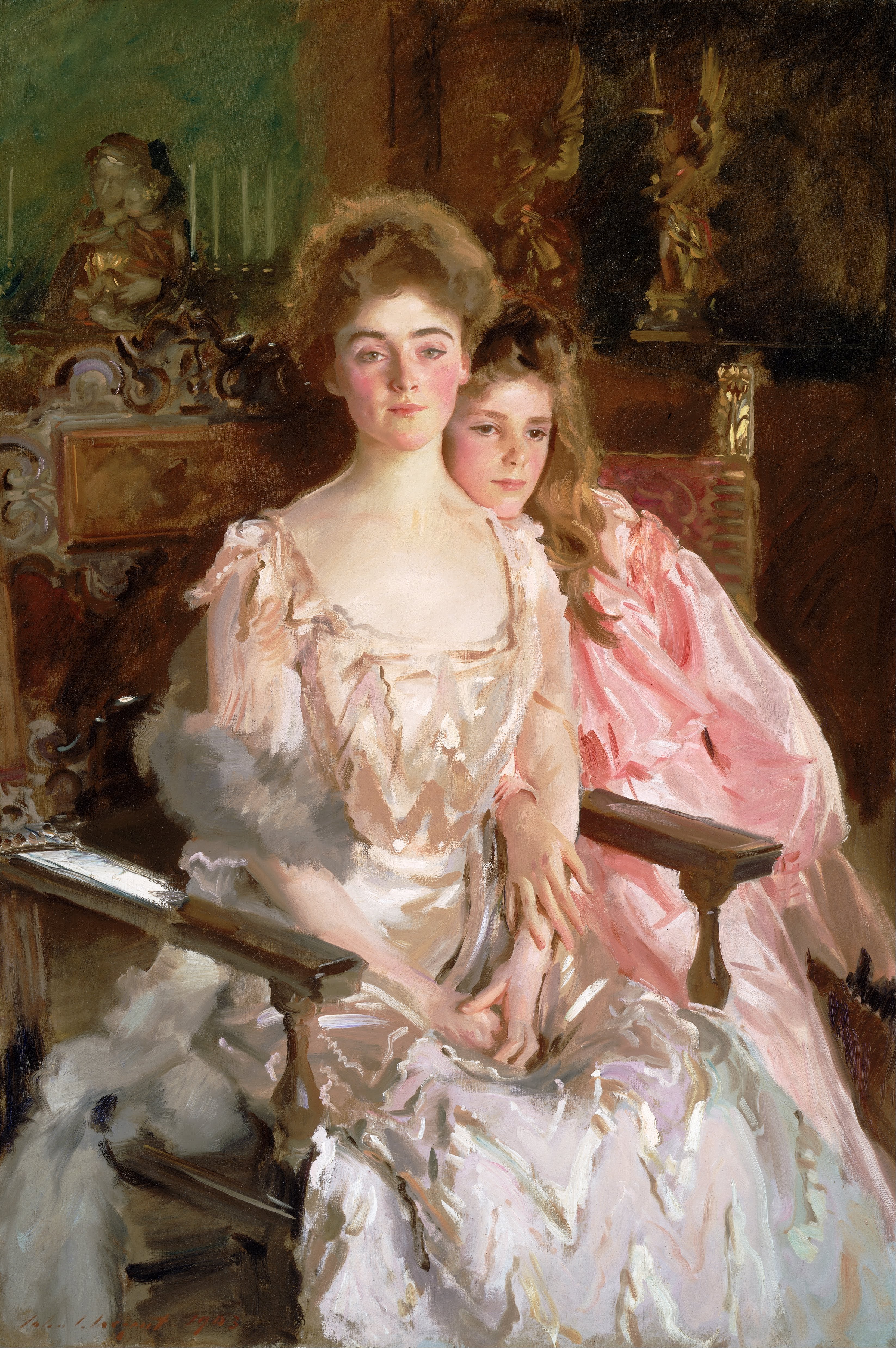 Reproduction du tableau « Gretchen Osgood Warren et sa fille Rachel - John Singer Sargent » par Alpha Reproduction en peinture à l’huile