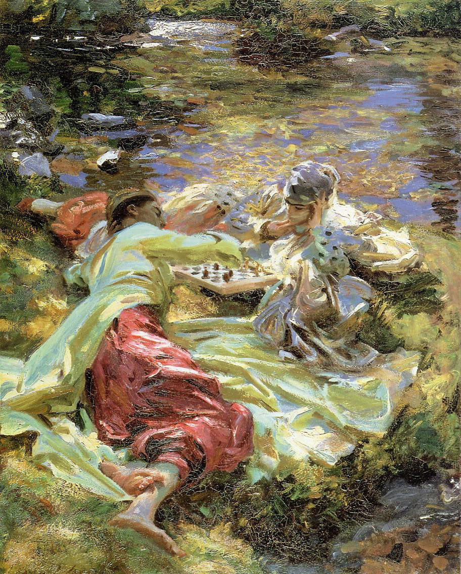 Reproduction du tableau « La partie d'échecs - John Singer Sargent » par Alpha Reproduction en peinture à l’huile