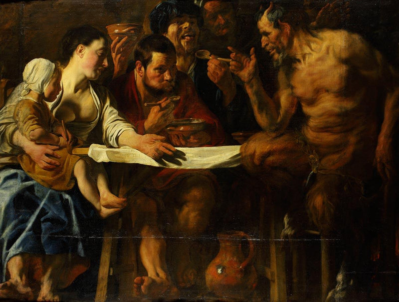 Le Satyre et le paysan - Jacob Jordaens