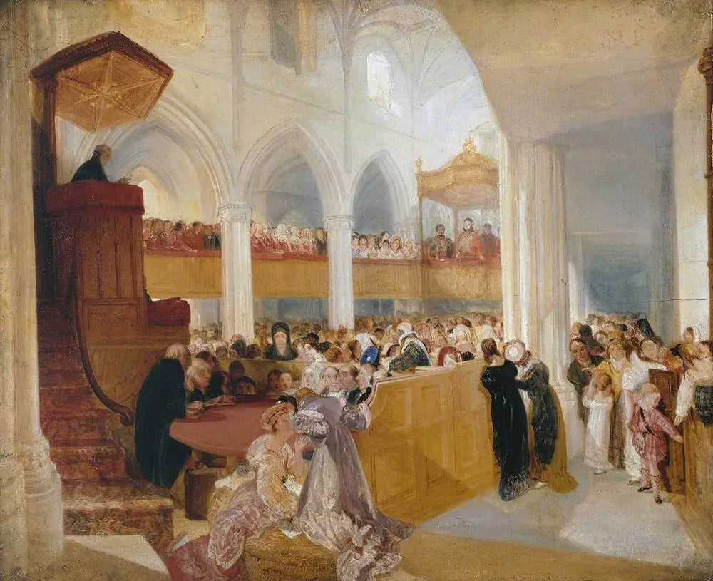 Reproduction du tableau « George IV at St Giles’s, Edinburgh - J. M. W. Turner » par Alpha Reproduction en peinture à l’huile