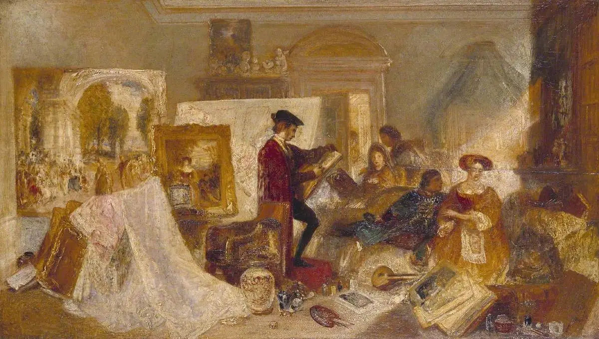 Reproduction du tableau « Watteau Study by Fresnoy’s Rules - J. M. W. Turner » par Alpha Reproduction en peinture à l’huile