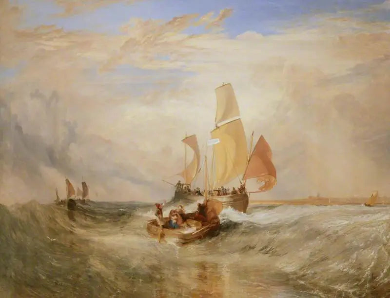 Reproduction du tableau « 'Now for the Painter' (Rope) – Passengers Going on Board - J. M. W. Turner » par Alpha Reproduction en peinture à l’huile