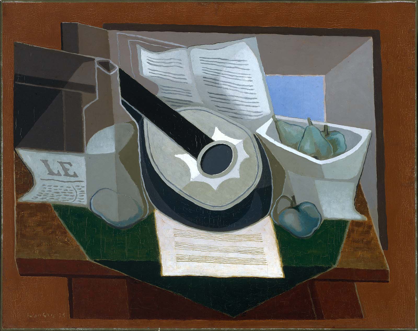 Mandoline et plat de fruits - Juan Gris