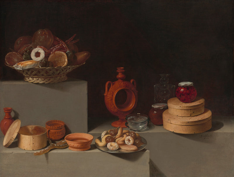 Nature morte avec bonbons et poterie - Juan van der Hamen