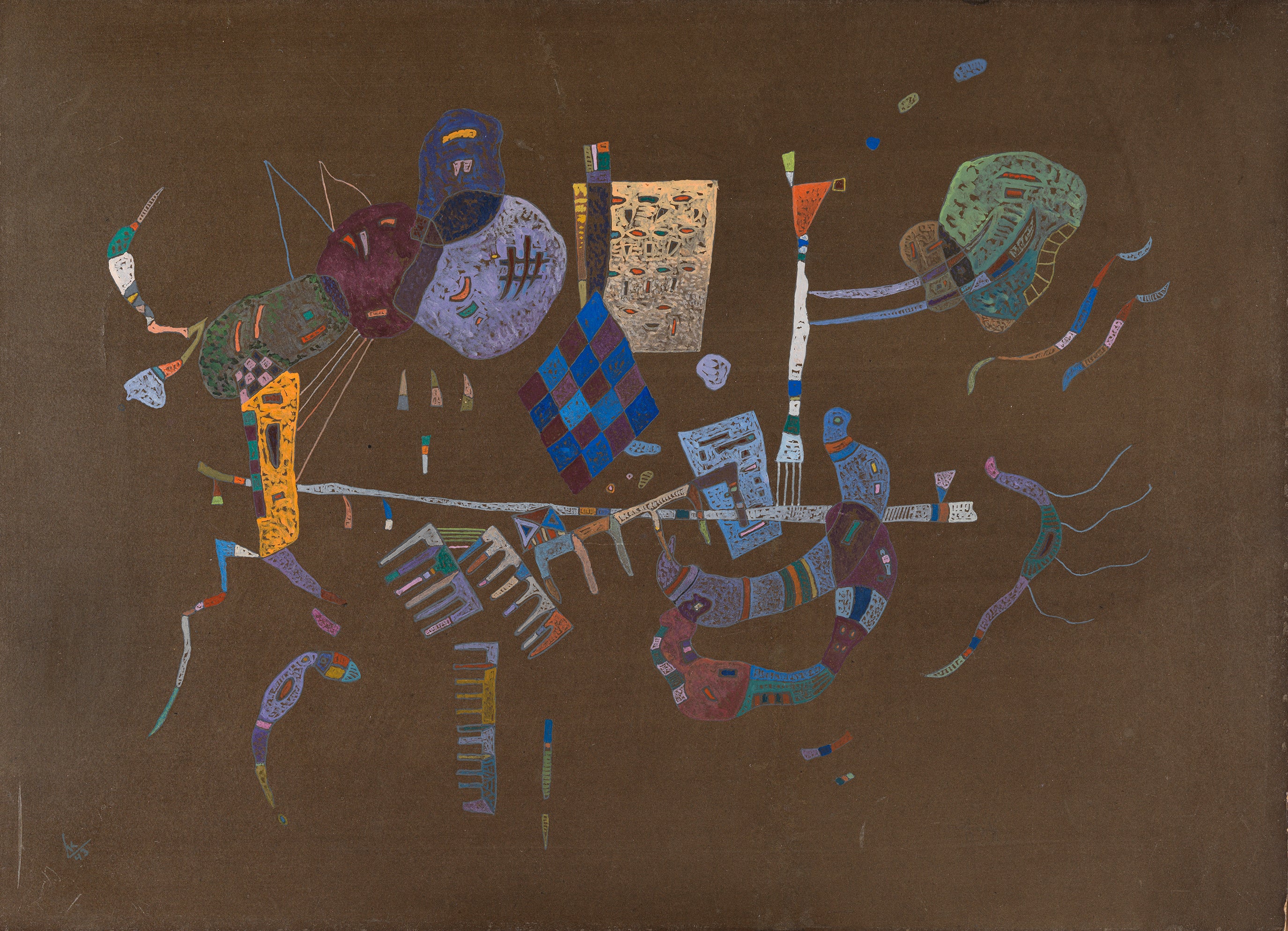 Reproduction du tableau « Autour de la ligne - Vassily Kandinsky » par Alpha Reproduction en peinture à l’huile