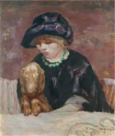 Reproduction du tableau « La femme au basset - Pierre Bonnard » par Alpha Reproduction en peinture à l’huile