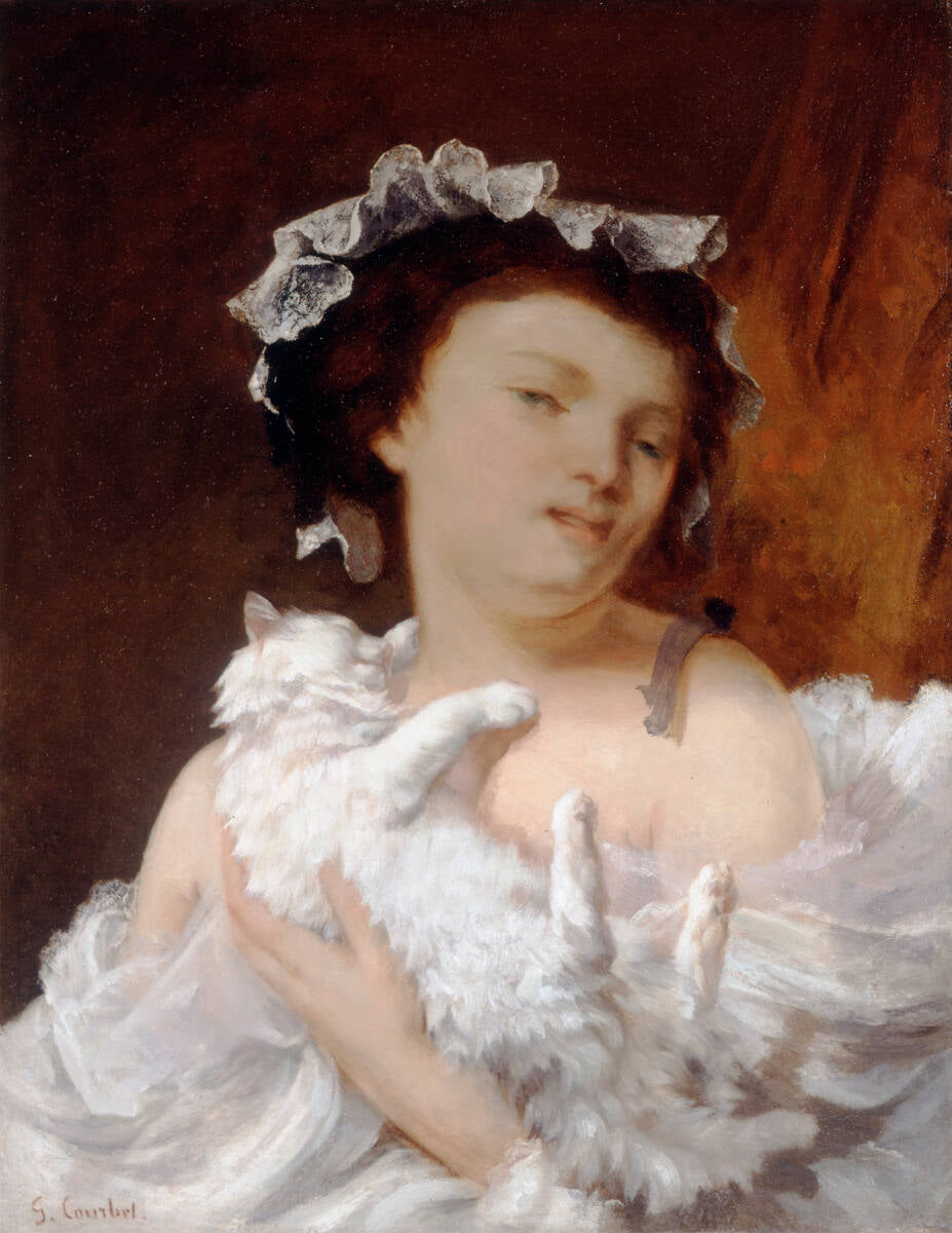 La Femme au chat - Gustave Courbet