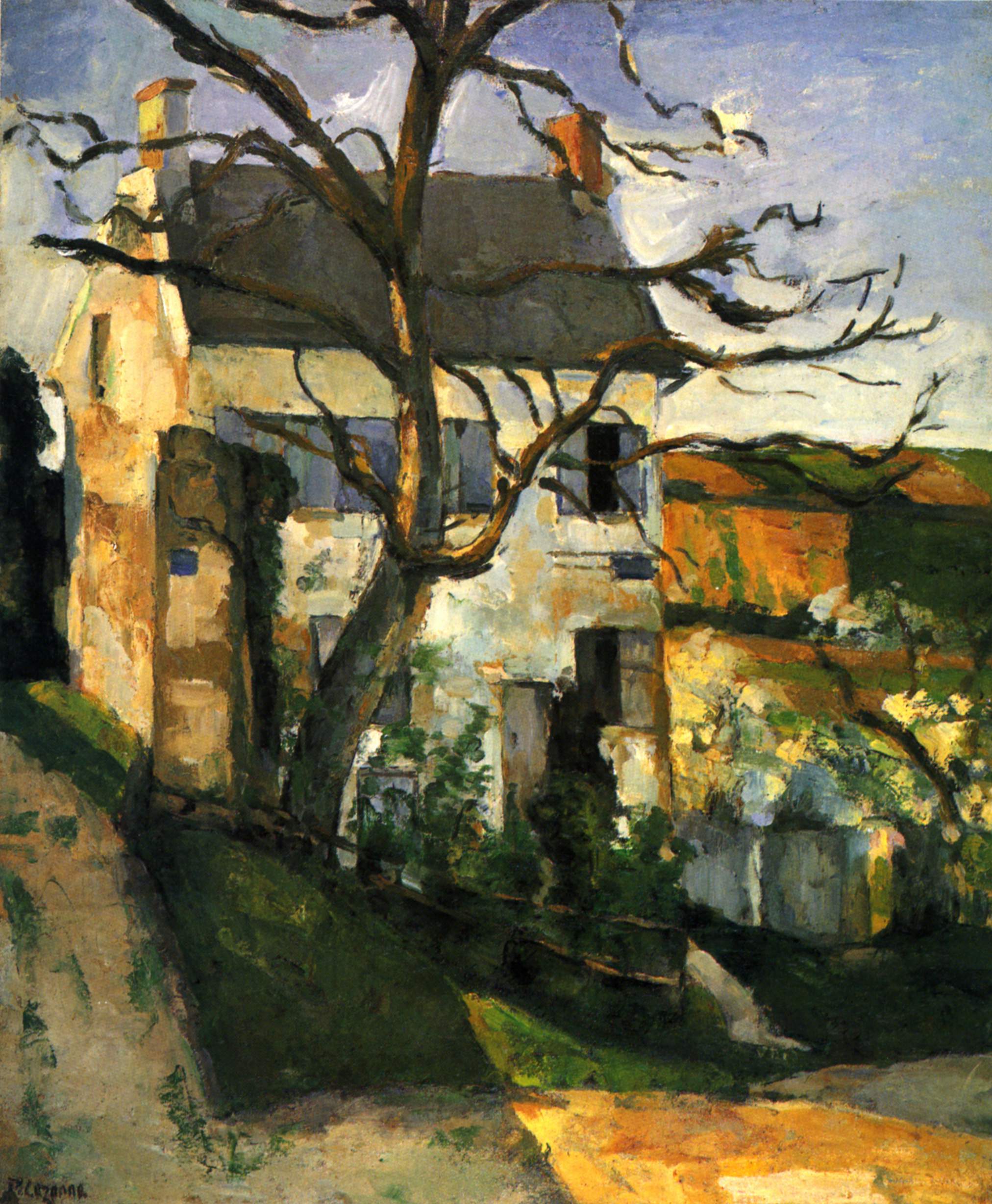 Reproduction du tableau « La Maison Rondest, quartier de l'Hermitage, Pontoise - Paul Cézanne » par Alpha Reproduction en peinture à l’huile
