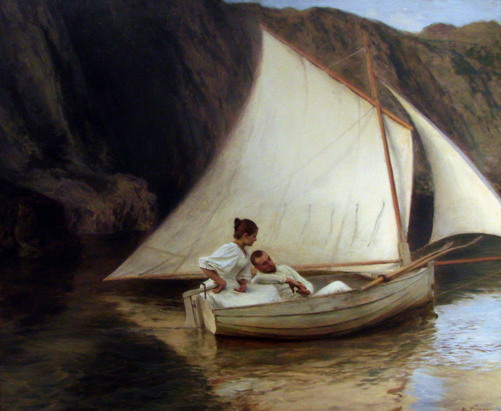 La Petite barque - Émile Friant