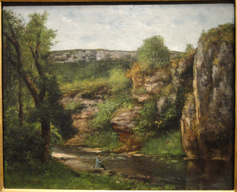 Пейзаж с рыбаком - Гюстав Курбе