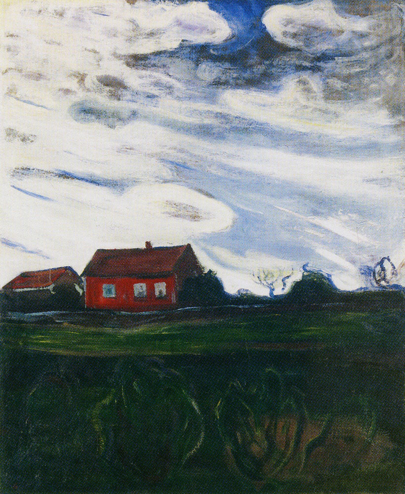 Reproduction du tableau « Paysage à la maison rouge - Edvard Munch » par Alpha Reproduction en peinture à l’huile