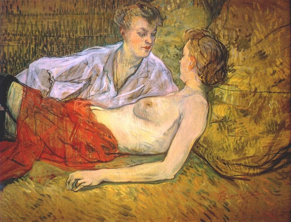 Reproduction du tableau « Les deux amies - Henri de Toulouse-Lautrec » par Alpha Reproduction en peinture à l’huile