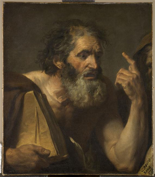 Reproduction du tableau « Le Philosophe - Jacques-Louis David » par Alpha Reproduction en peinture à l’huile