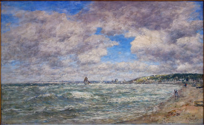 Reproduction du tableau « Le Rivage de Deauville - Eugène Boudin » par Alpha Reproduction en peinture à l’huile