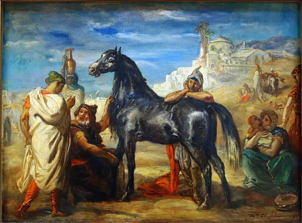 Marchand arabe présentant un jument - Théodore Chassériau - Alpha Reproduction