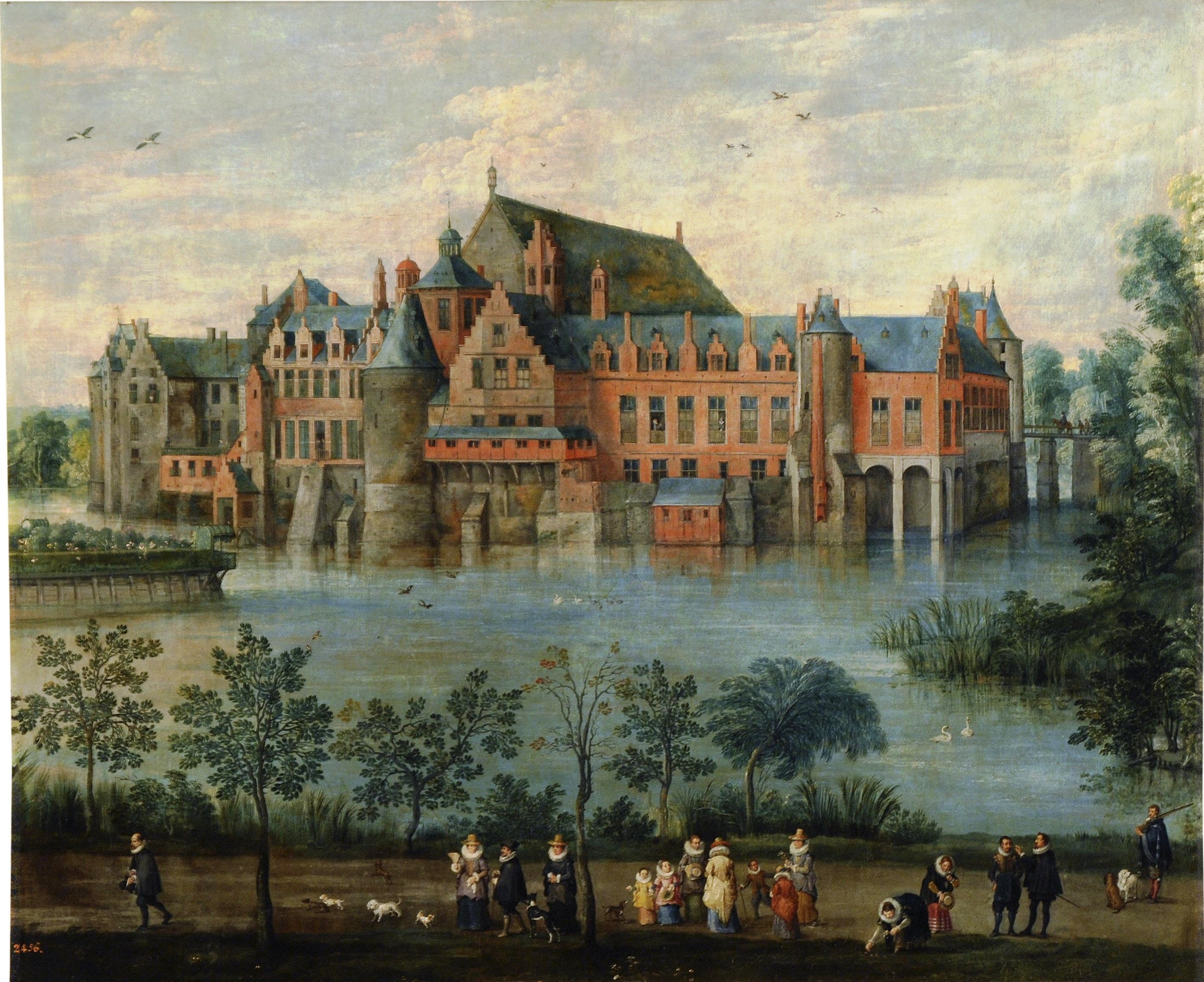 Le château de Tervuren avec les archiducs Albert et Isabelle - Jan Brueghel le Jeune