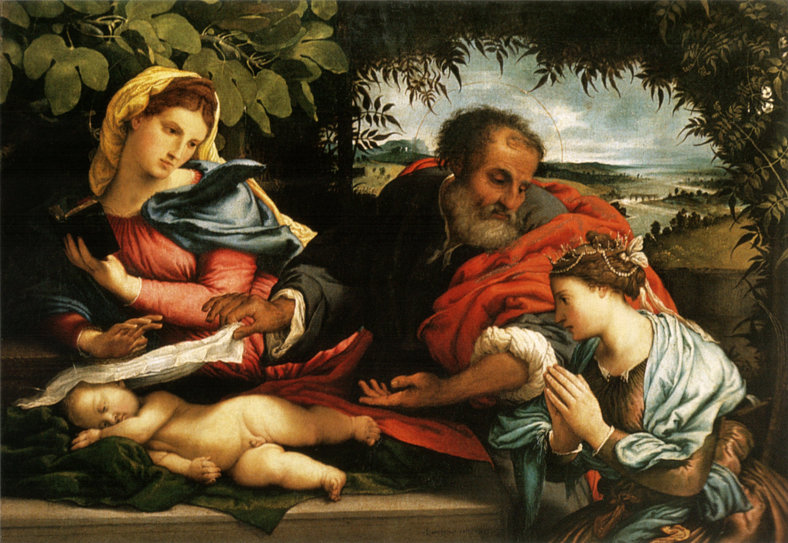La Sainte Famille avec sainte Catherine d'Alexandrie - Lorenzo Lotto
