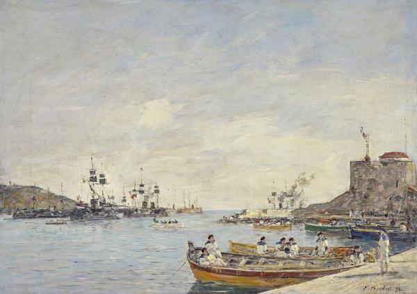 Reproduction du tableau « Port de Villefranche - Eugène Boudin » par Alpha Reproduction en peinture à l’huile