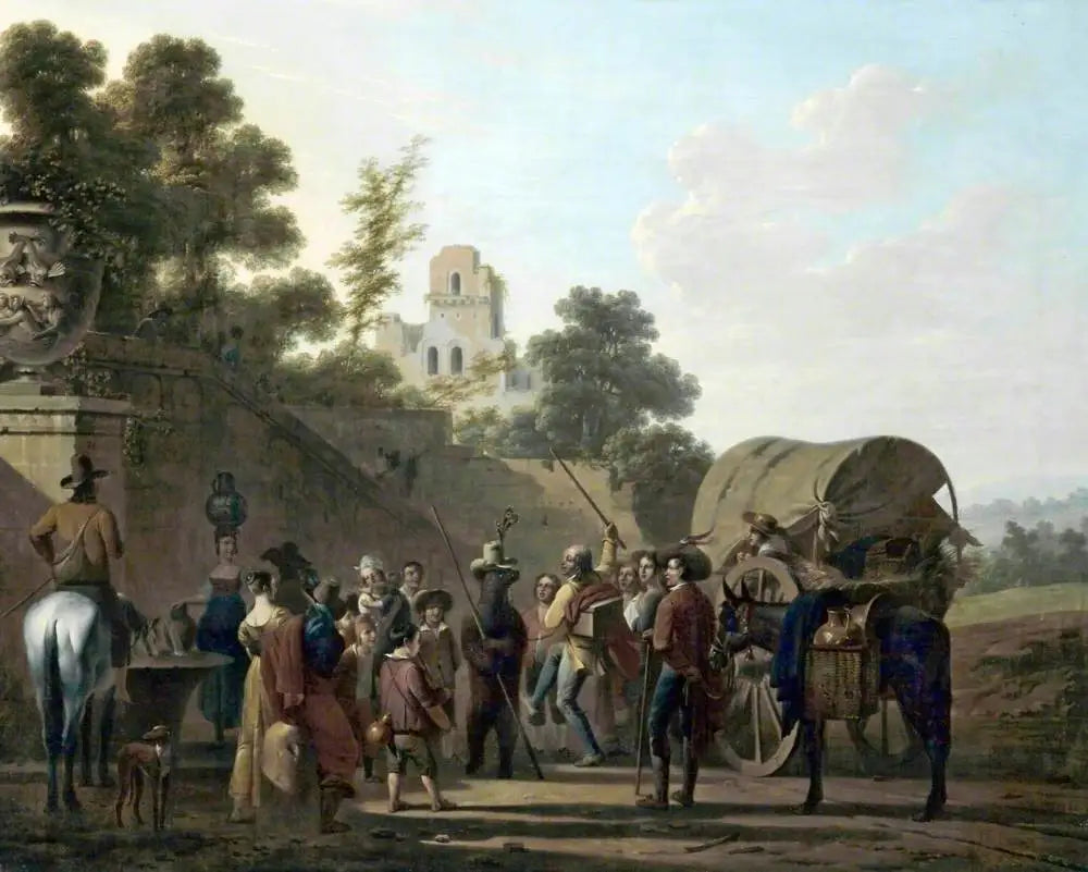 Ours dansants avec spectateurs dans les ruines d’un château - Louis-Léopold Boilly - Alpha Reproduction
