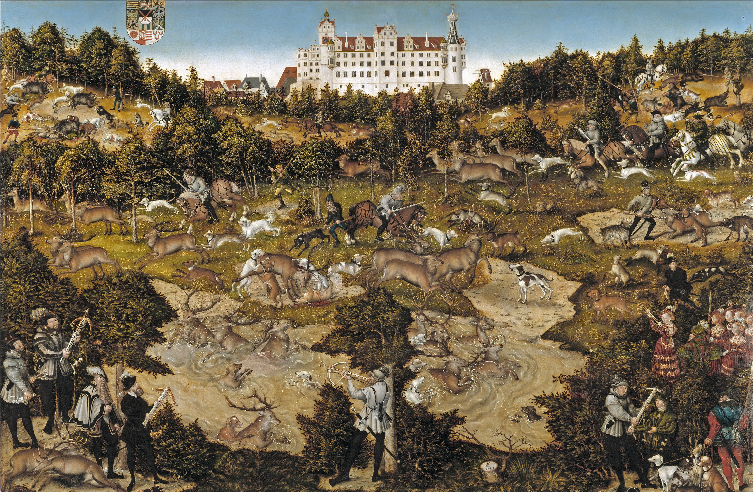 Chasse au château de Torgau en l'honneur de Charles Quint - Lucas Cranach the Elder