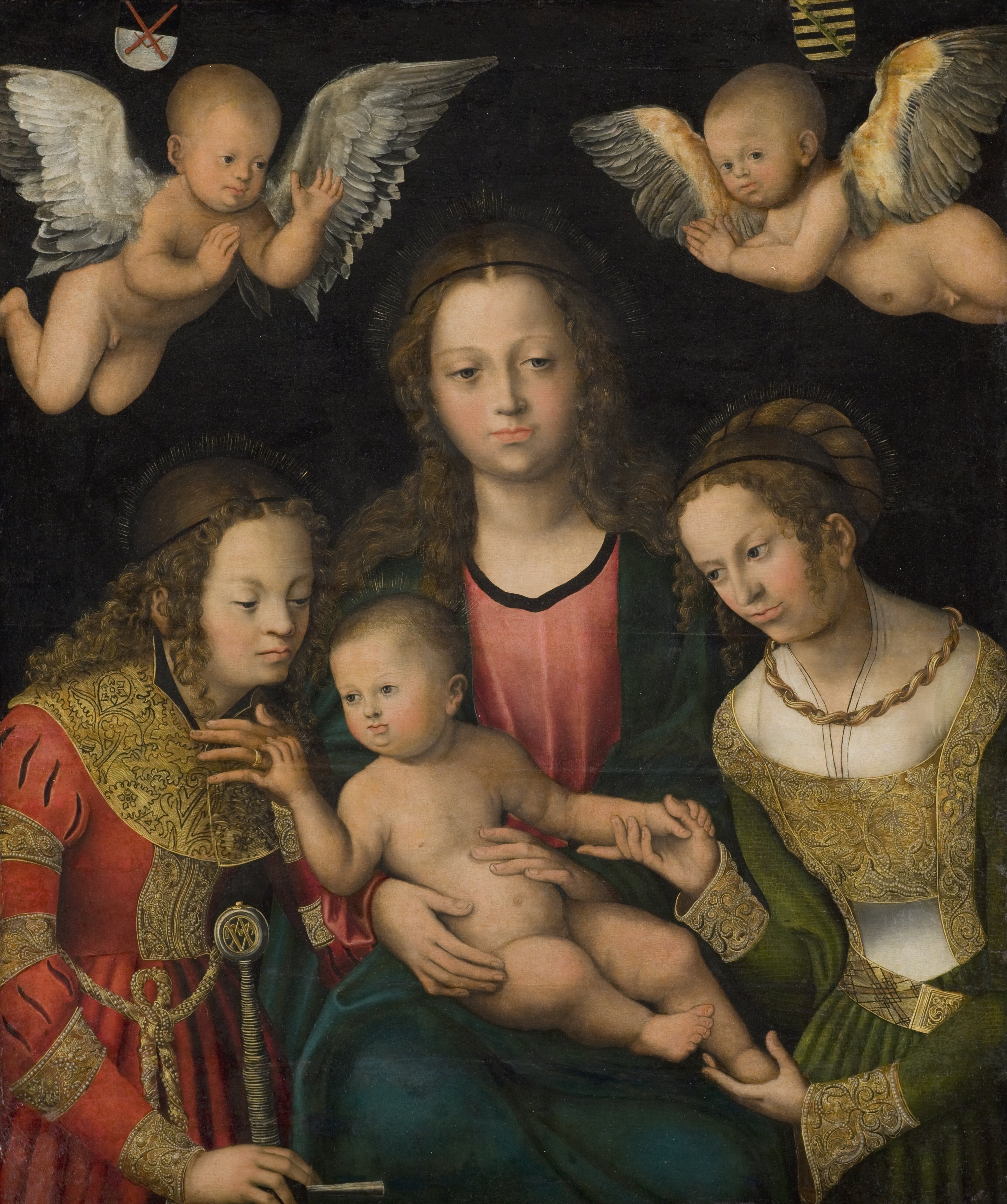 Vierge à l'Enfant avec les saintes Catherine et Barbara - Lucas Cranach the Elder