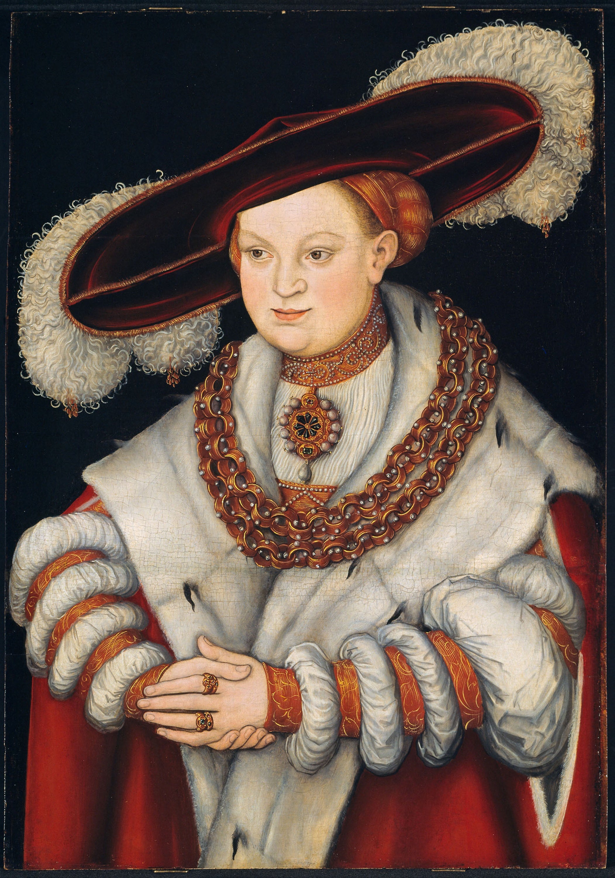 Portrait de Madeleine de Saxe, première épouse de l'électeur Joachim II de Brandebourg - Lucas Cranach the Elder
