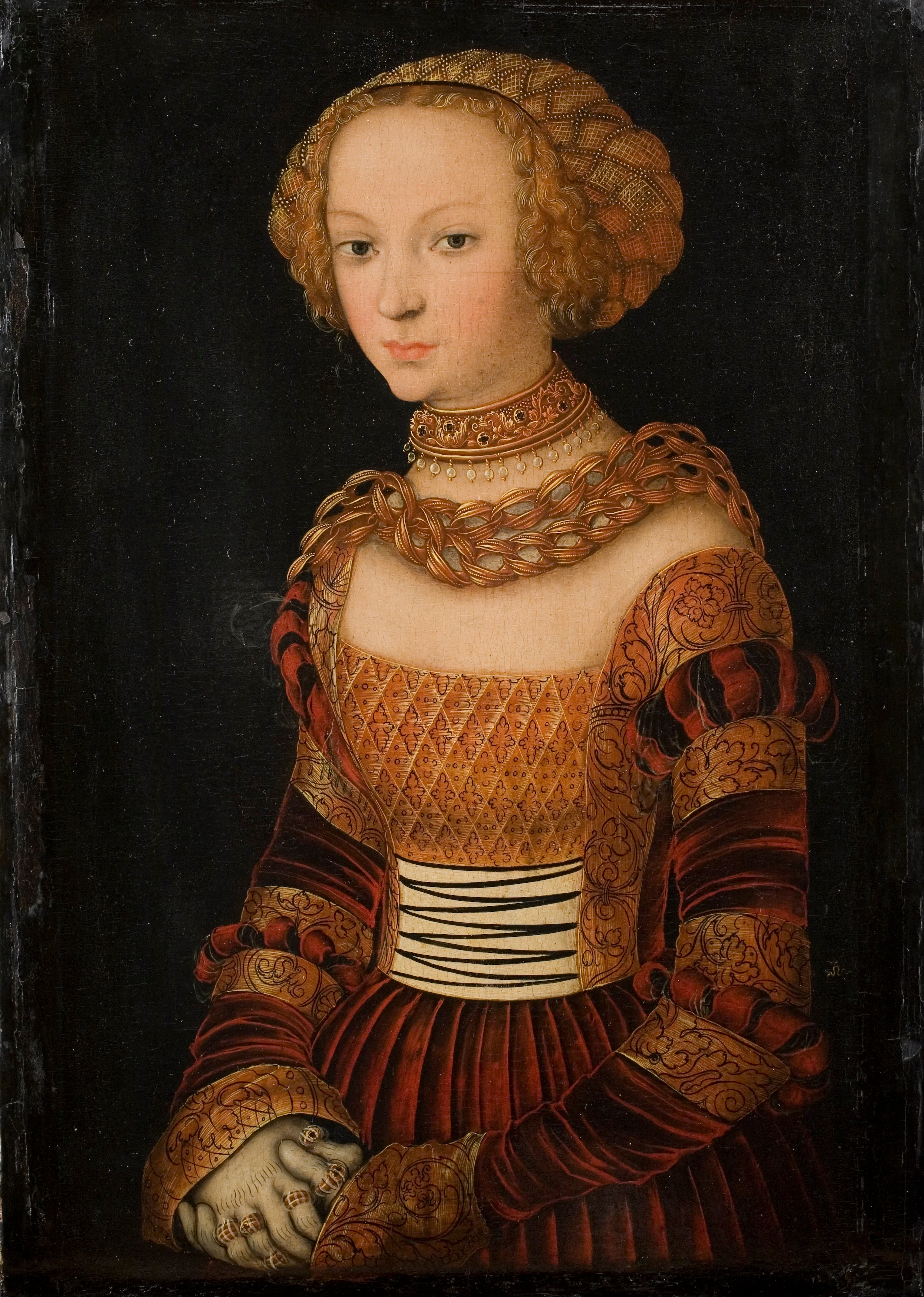 Portrait d'une jeune femme. Princesse Émilie de Saxe ? - Lucas Cranach the Elder