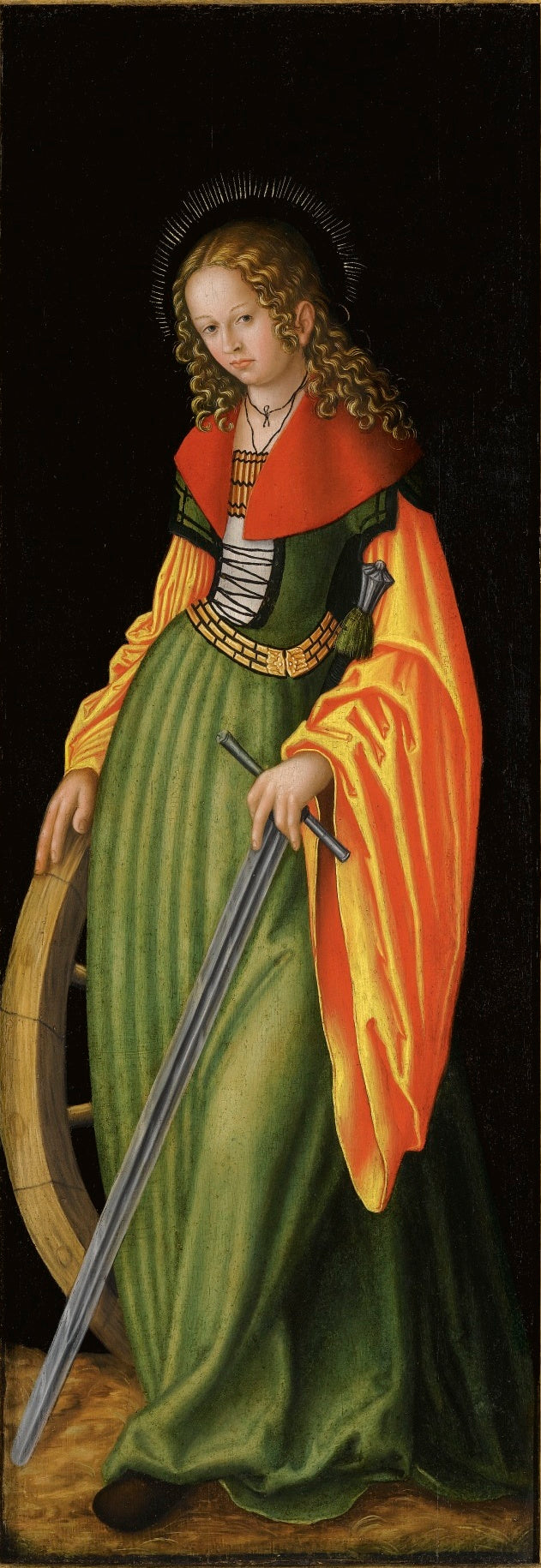 Retable de Feilitzsch [aile droite, recto] : Sainte Catherine - Lucas Cranach the Elder