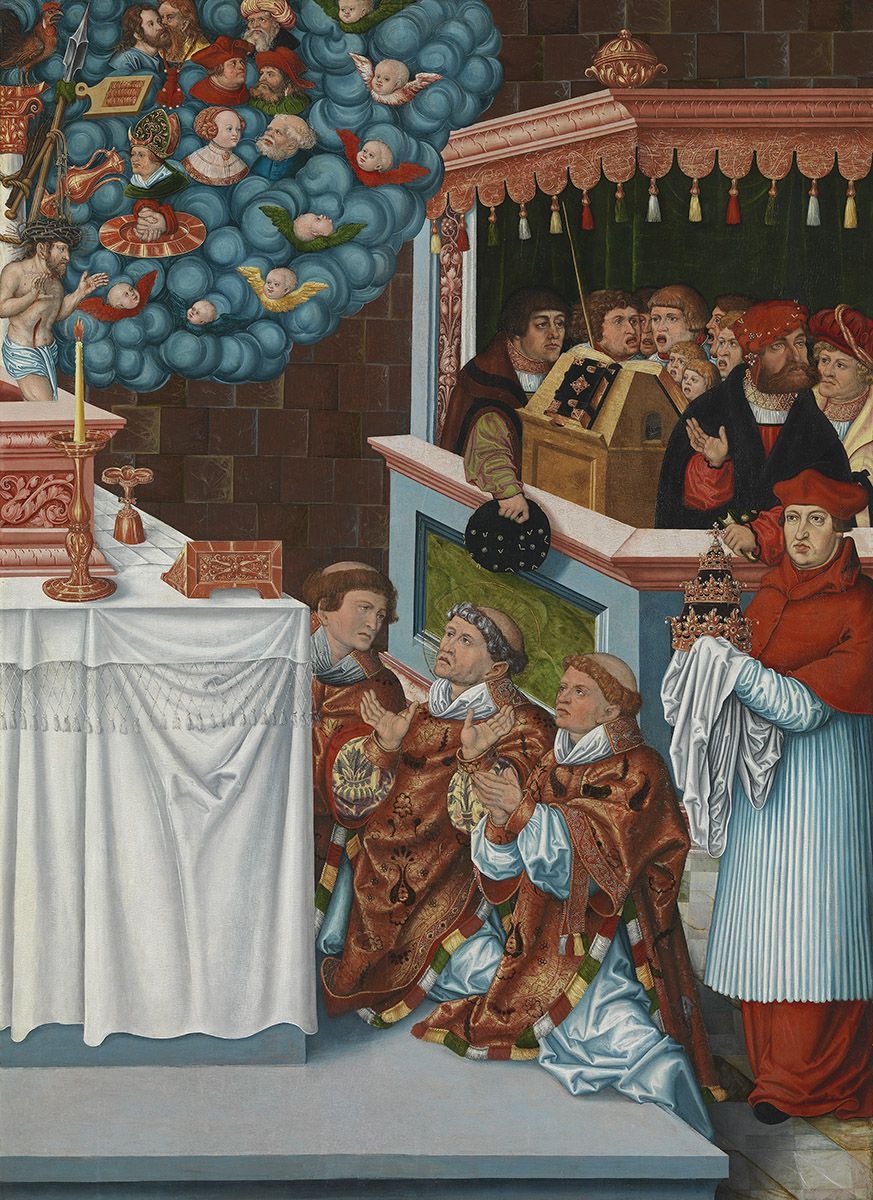 La messe de saint Grégoire avec le cardinal Albrecht de Brandebourg - Lucas Cranach the Elder